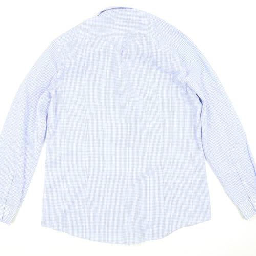 F&F Mens Blue Check   Dress Shirt Size 16.5