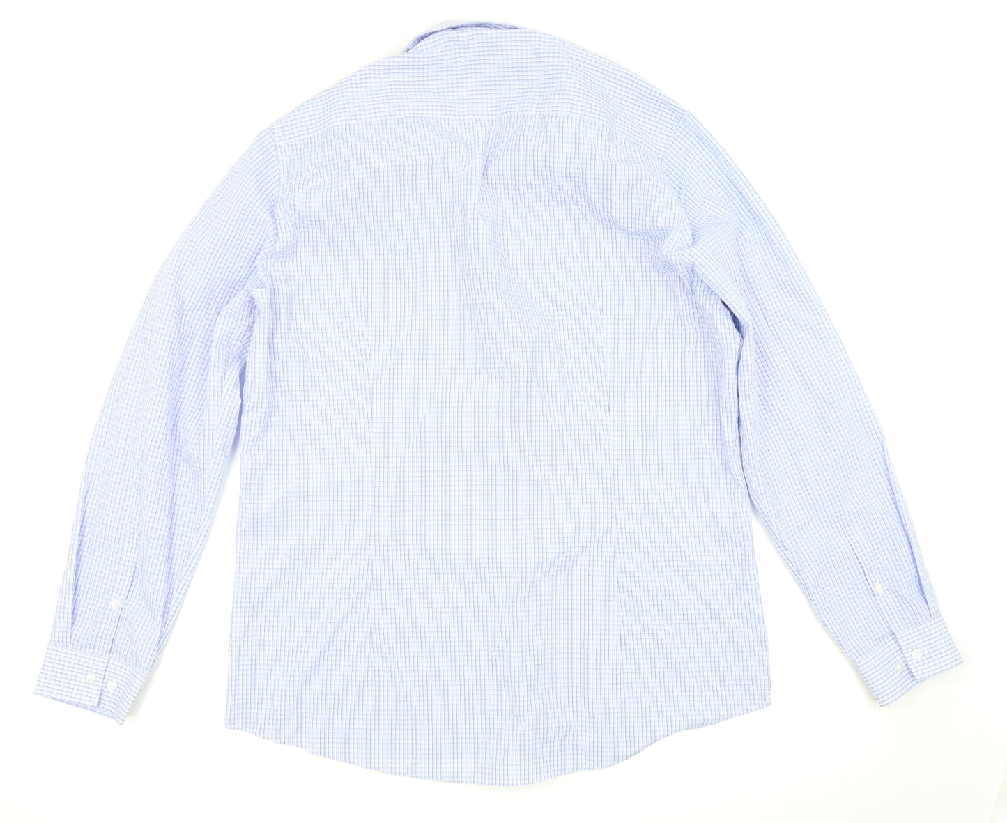 F&F Mens Blue Check   Dress Shirt Size 16.5