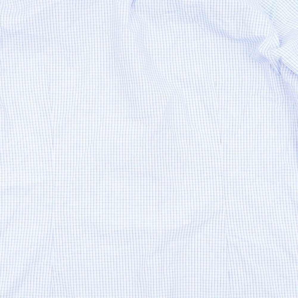 F&F Mens Blue Check   Dress Shirt Size 16.5