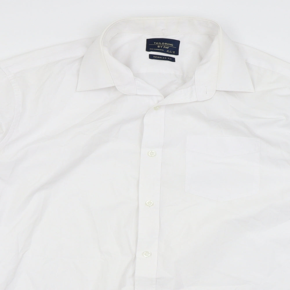 F&F Mens White    Dress Shirt Size 16.5