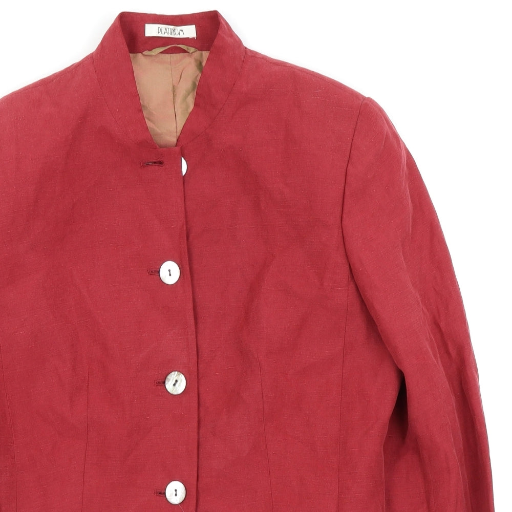 Platinum Womens Red   Jacket Blazer Size 10