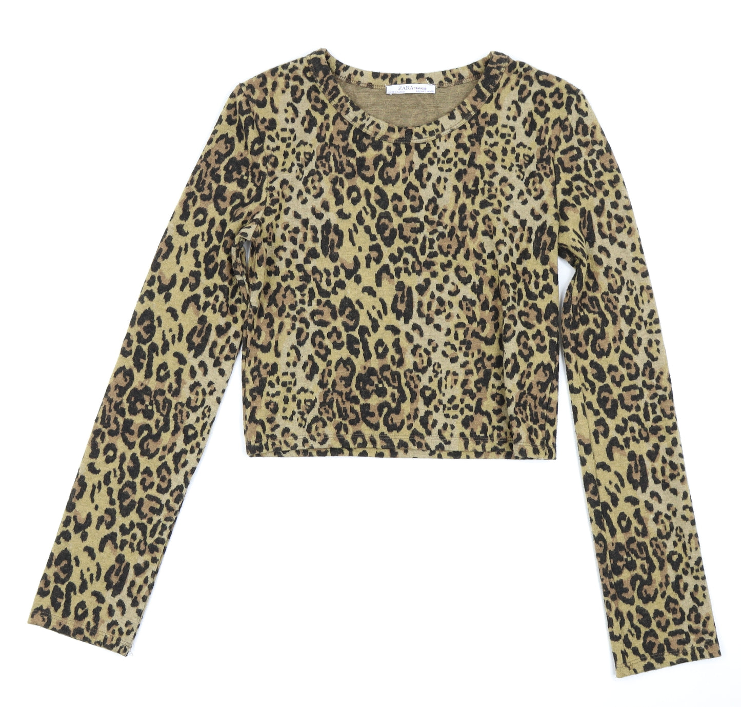 Zara Womens Brown Animal Print  Basic T-Shirt Size 6