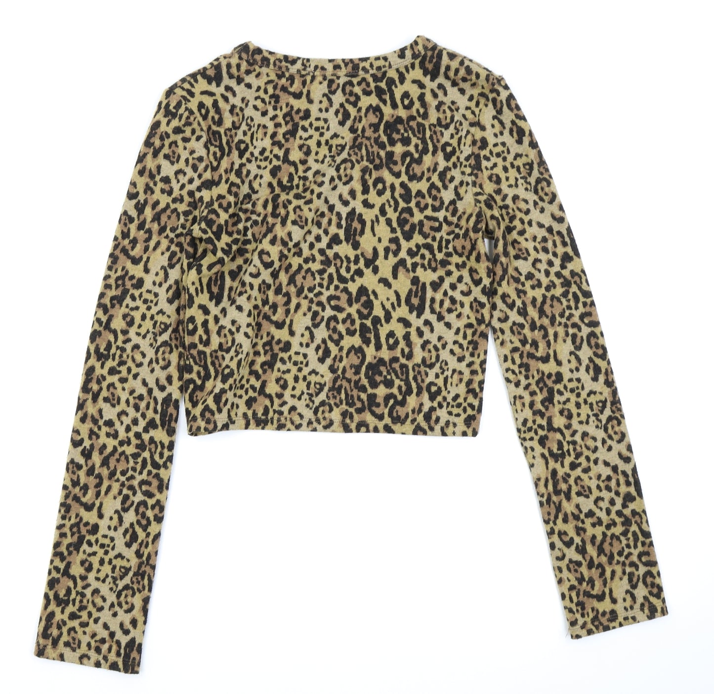 Zara Womens Brown Animal Print  Basic T-Shirt Size 6