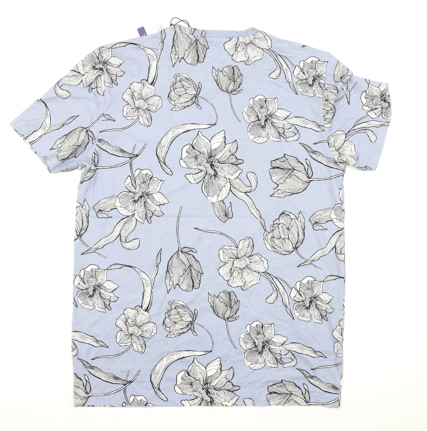 NEXT Mens Grey Floral   T-Shirt Size L