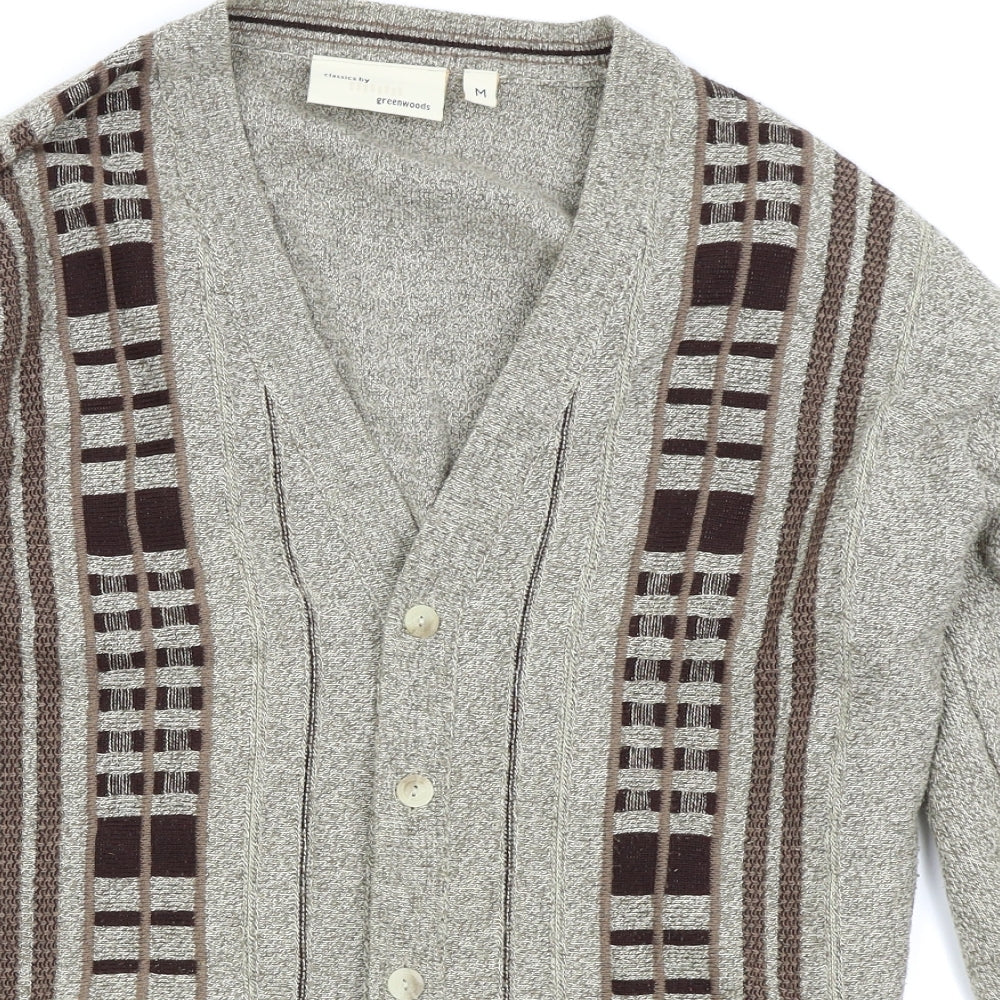 CLASSICS BY GREENWOODS Mens Brown   Cardigan Jumper Size M
