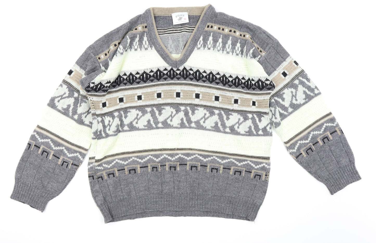 PONY Mens Grey   Pullover Jumper Size XL
