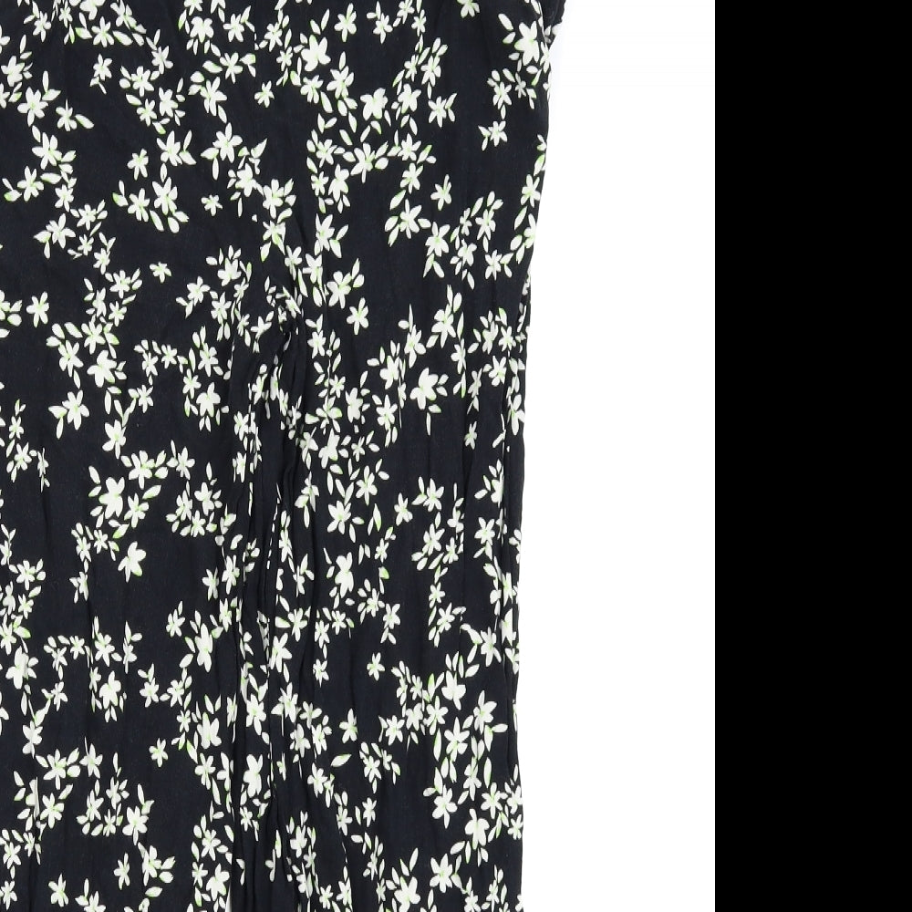 F&F Womens Black Floral  Trousers  Size 10 L23 in