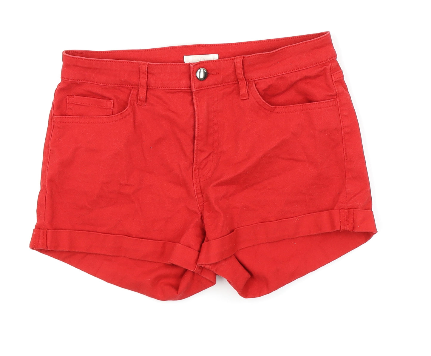 H&M Womens Red   Hot Pants Shorts Size 8 - denim shorts