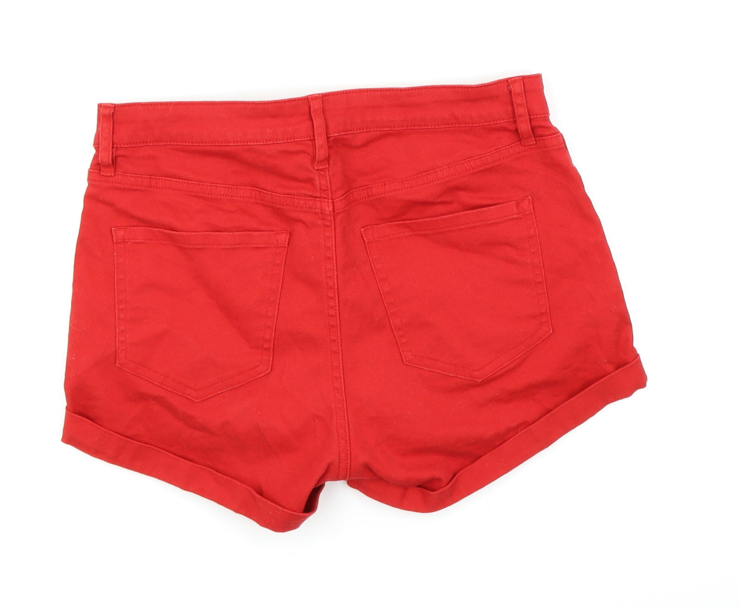 H&M Womens Red   Hot Pants Shorts Size 8 - denim shorts