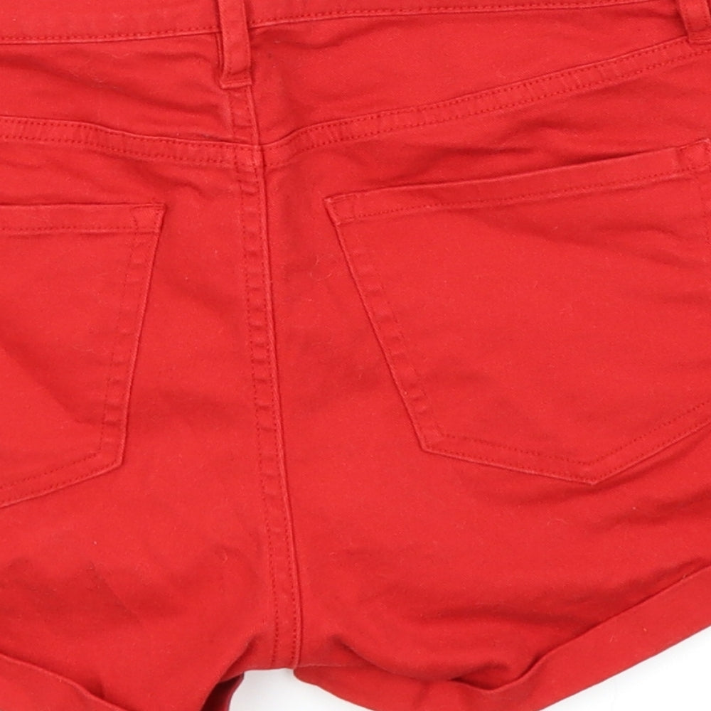 H&M Womens Red   Hot Pants Shorts Size 8 - denim shorts