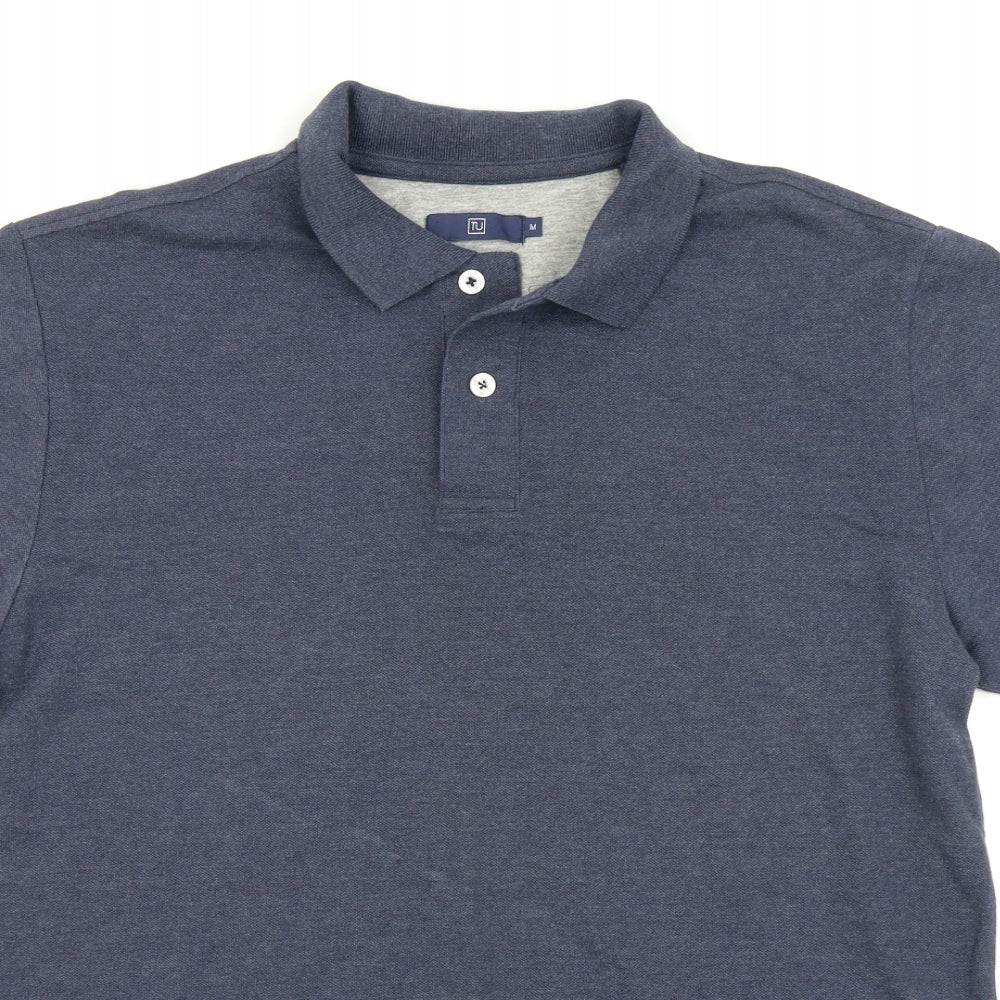 TU Mens Blue    Polo Size M