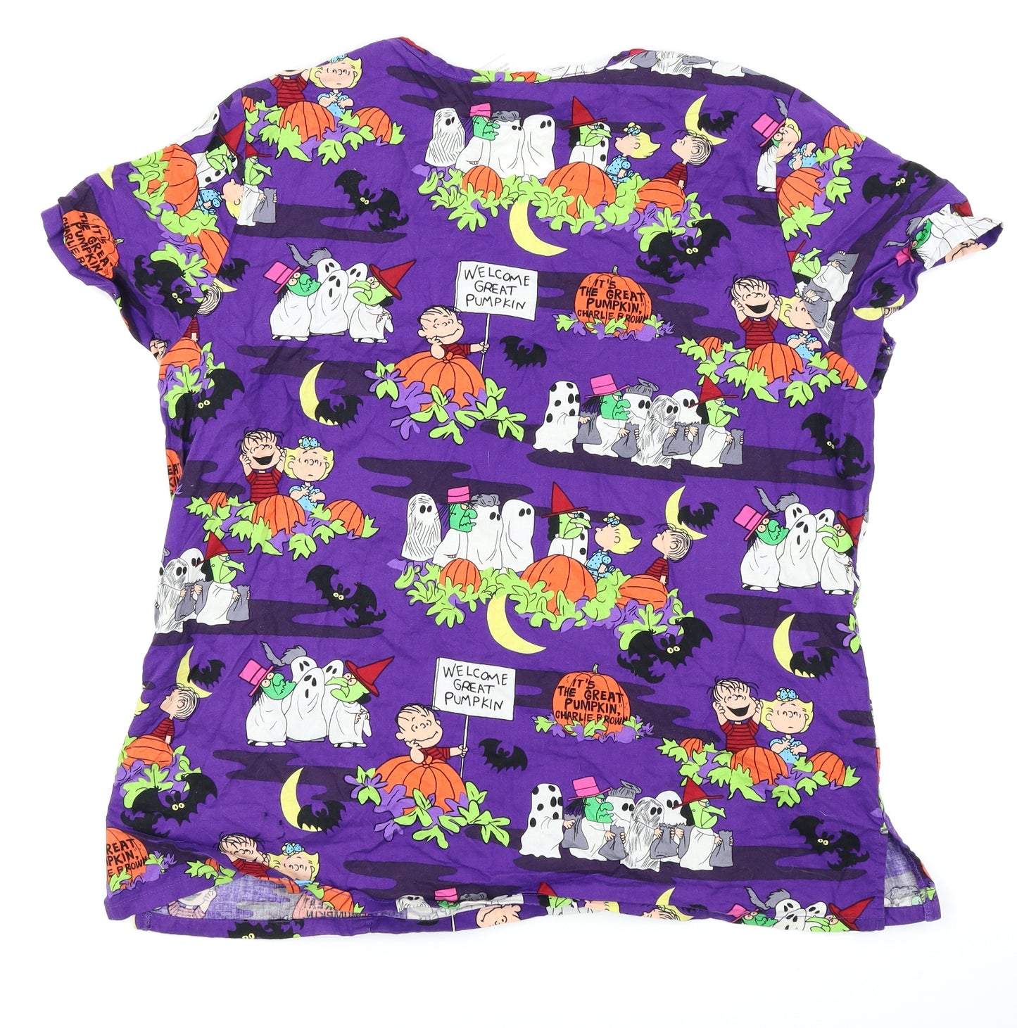 Peanuts Womens Purple   Tunic T-Shirt Size XL  - Halloween
