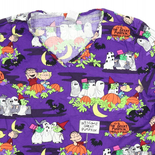 Peanuts Womens Purple   Tunic T-Shirt Size XL  - Halloween