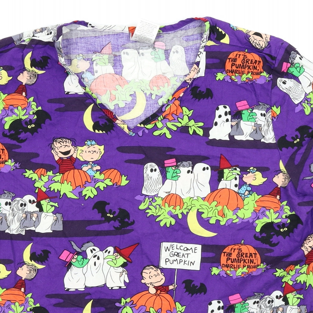 Peanuts Womens Purple   Tunic T-Shirt Size XL  - Halloween