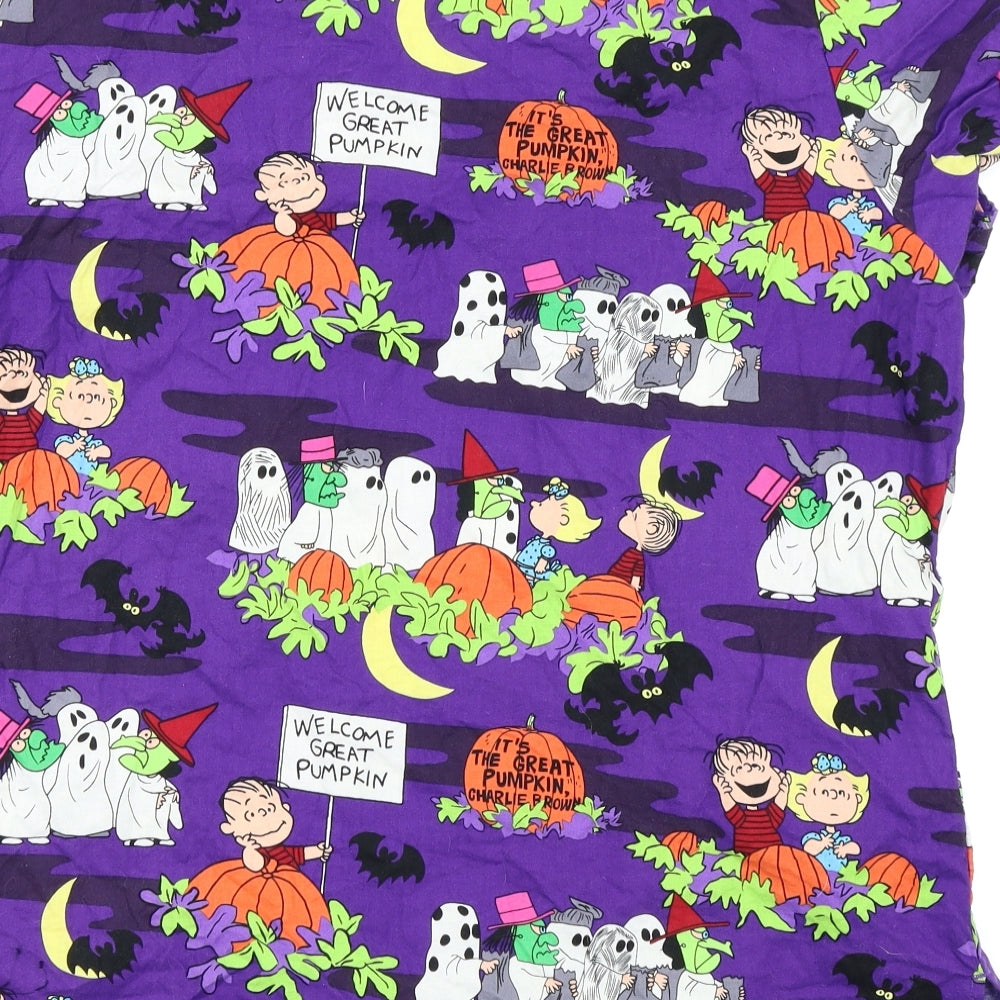 Peanuts Womens Purple   Tunic T-Shirt Size XL  - Halloween