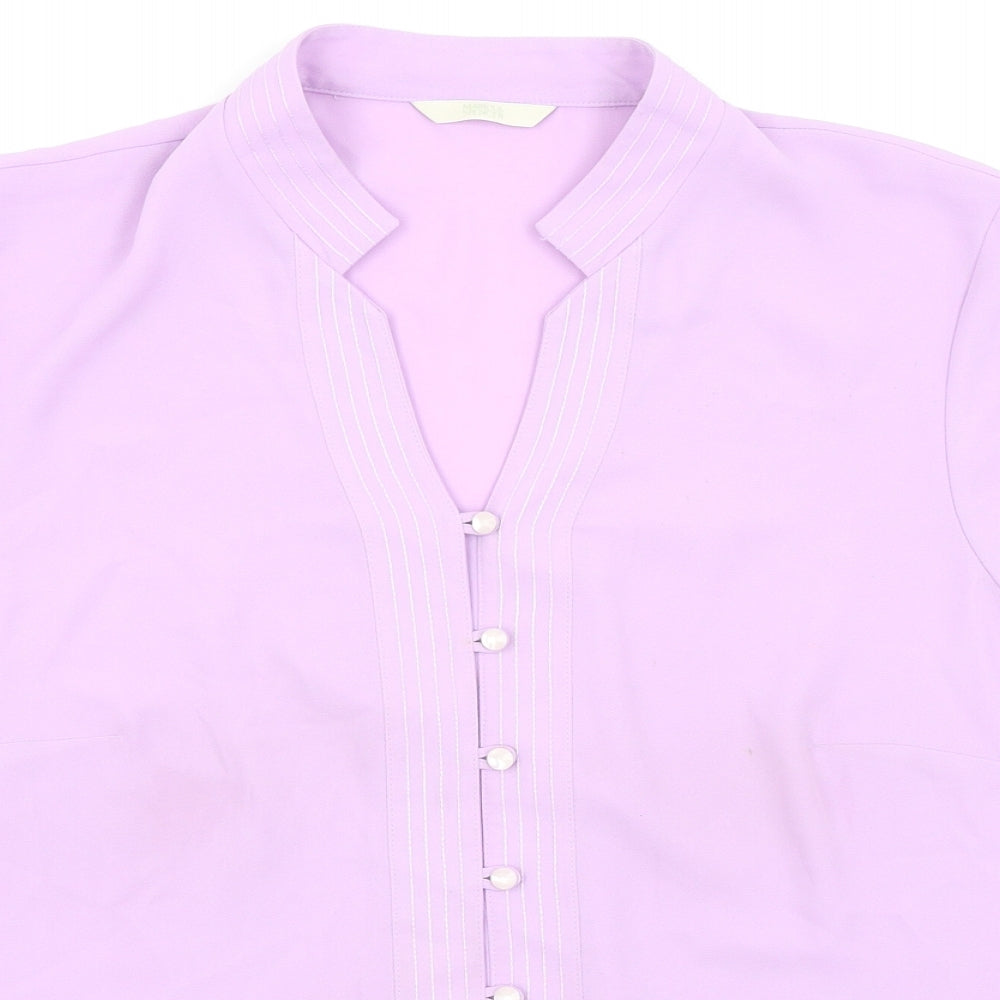 M&S Womens Purple   Basic Blouse Size 16