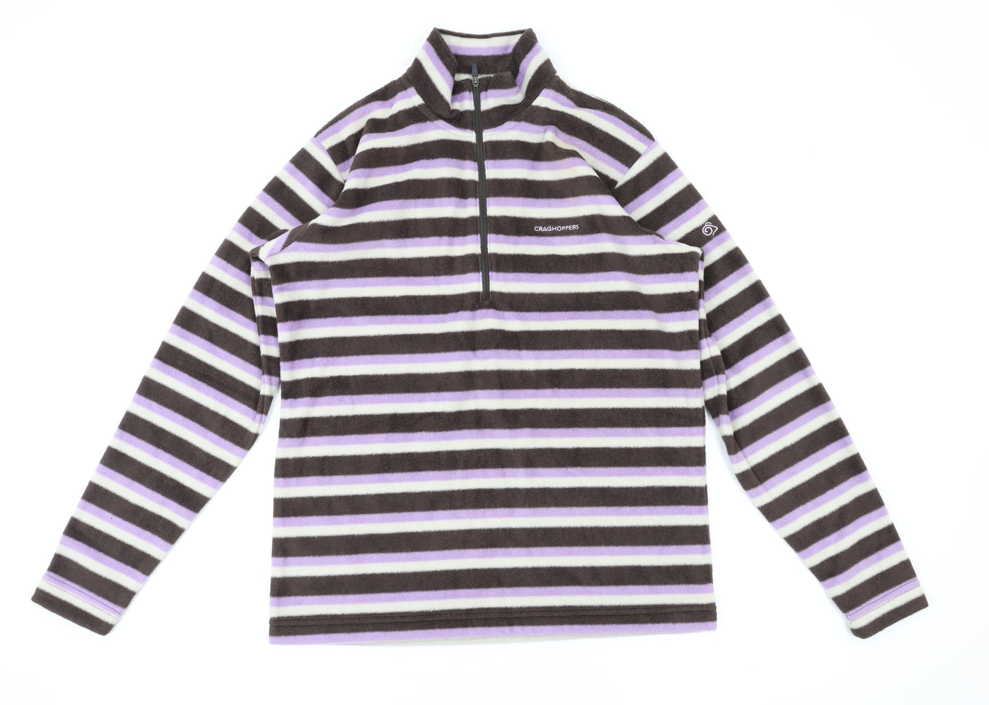 graghoppers Womens Pink Striped  Full Zip Jumper Size 10