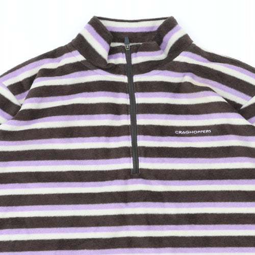 graghoppers Womens Pink Striped  Full Zip Jumper Size 10