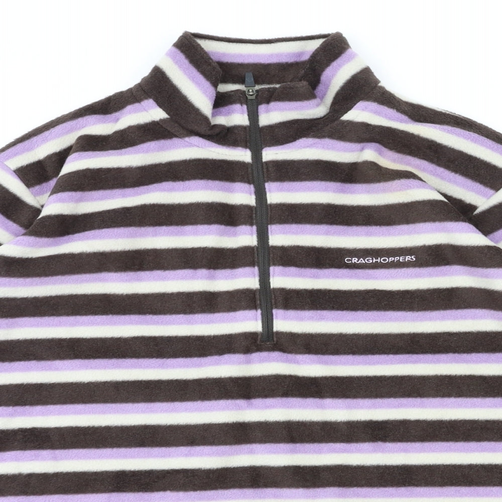 graghoppers Womens Pink Striped  Full Zip Jumper Size 10