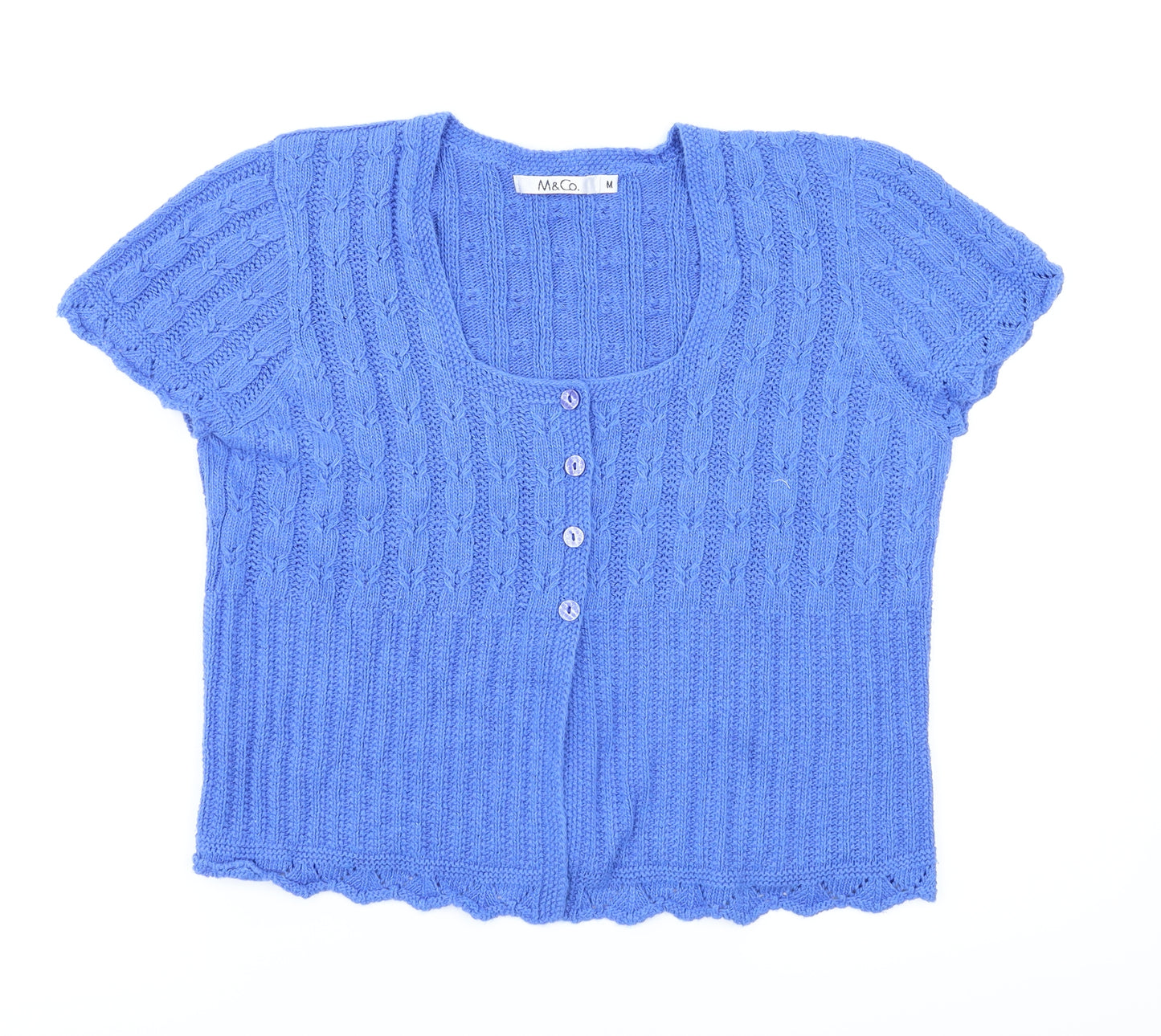 M&Co Womens Blue   Cardigan Jumper Size M