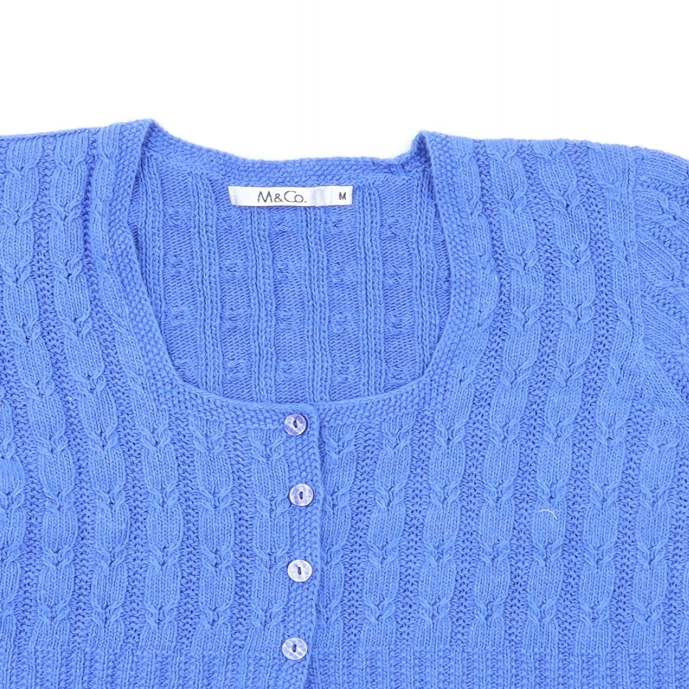 M&Co Womens Blue   Cardigan Jumper Size M