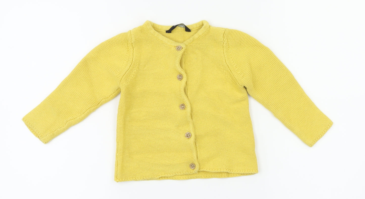 George Girls Yellow   Basic Jacket Coatigan Size 12-18 Months