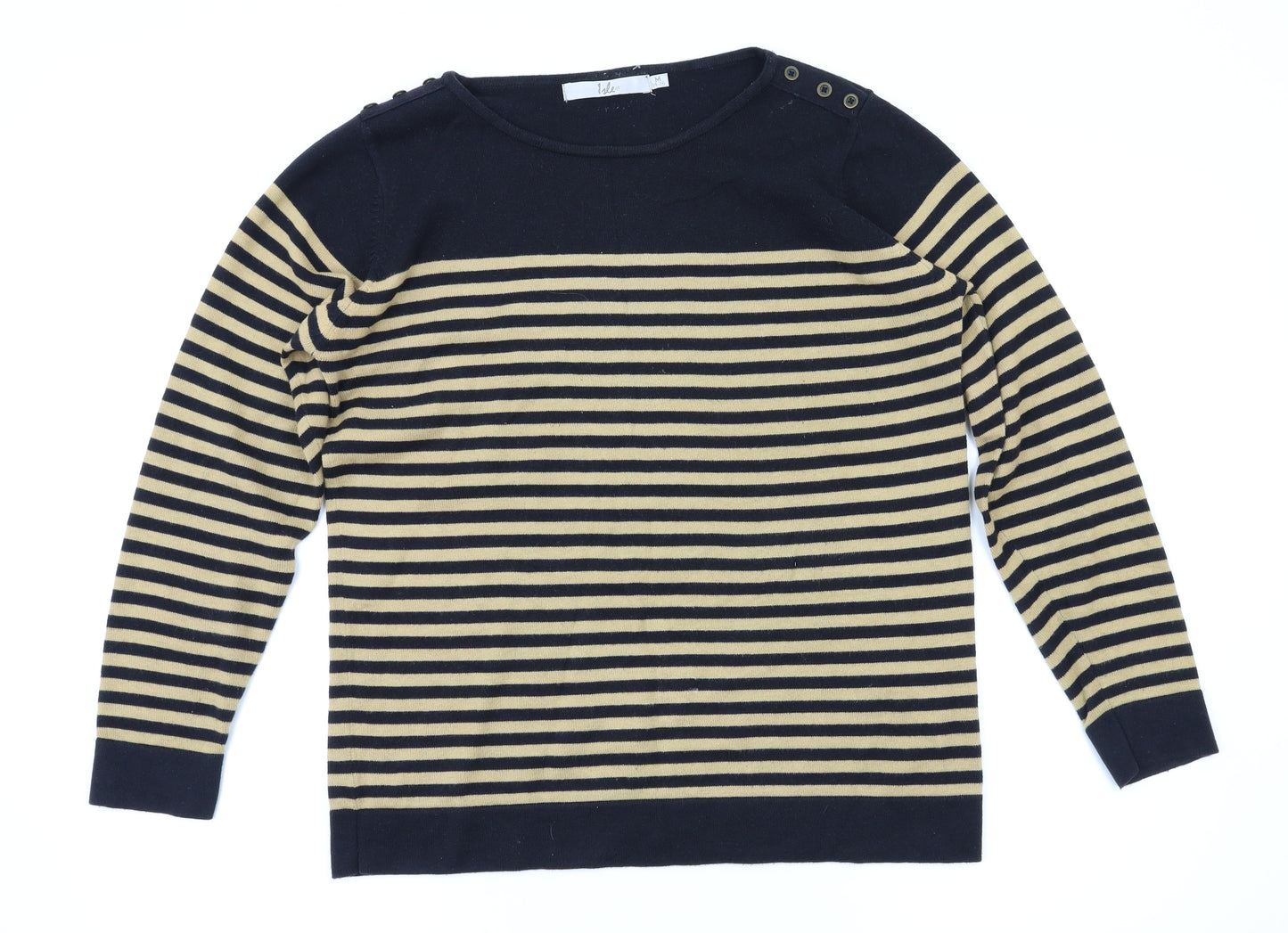 ewn Womens Brown Striped  Pullover Jumper Size M