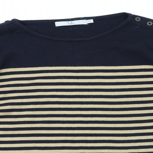 ewn Womens Brown Striped  Pullover Jumper Size M