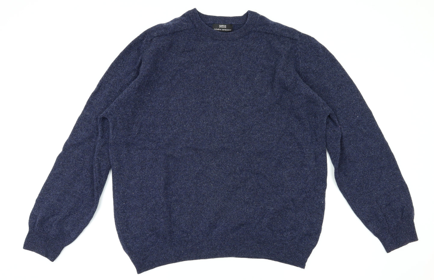 M&S Mens Blue   Pullover Hoodie Size L