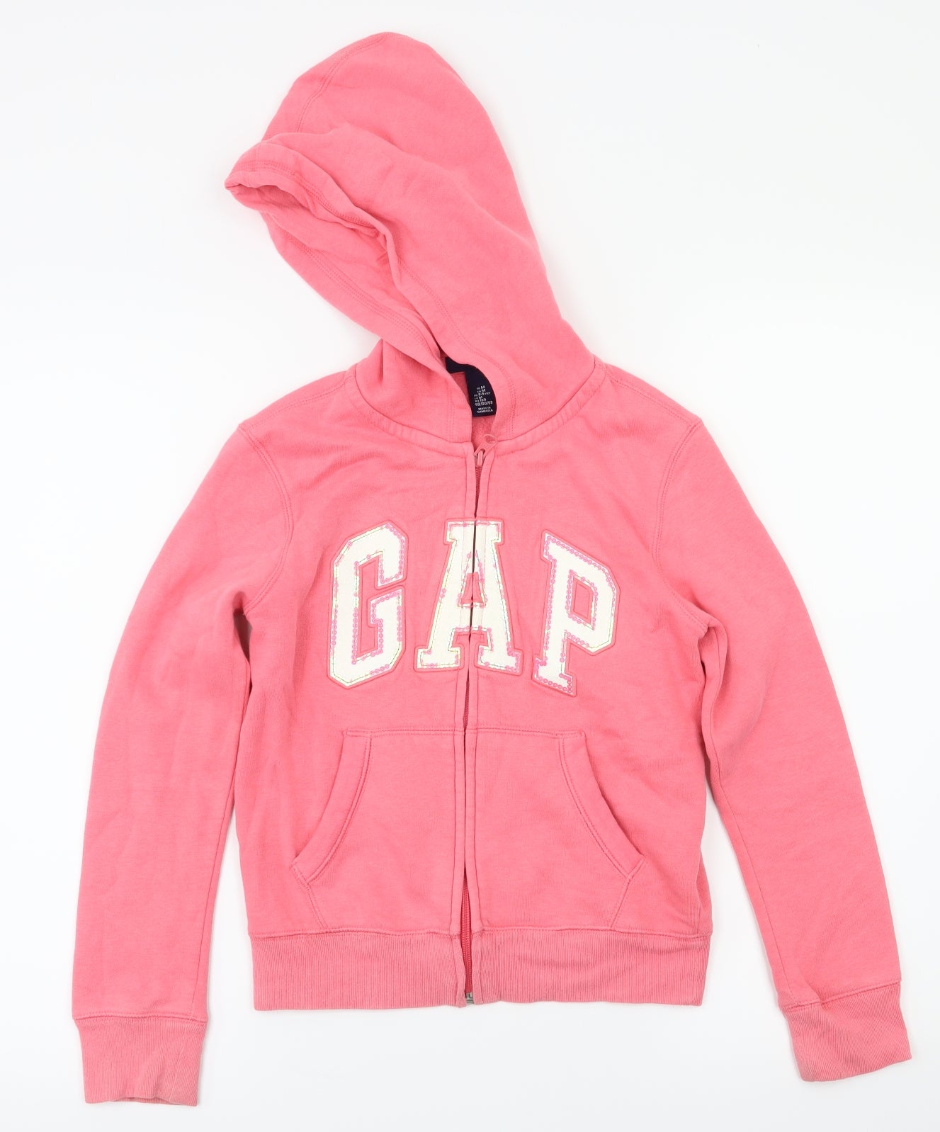 Gap Girls Pink Houndstooth  Full Zip Jumper Size 8-9 Years