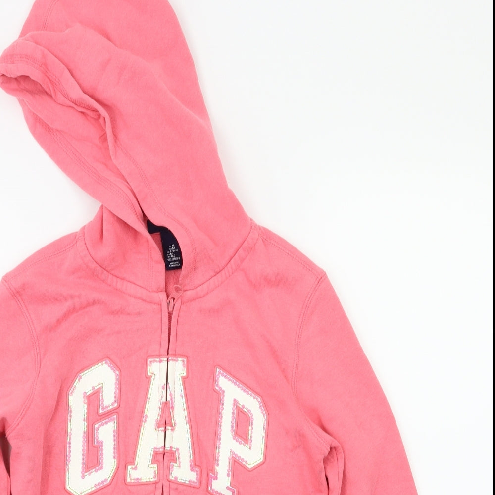 Gap Girls Pink Houndstooth  Full Zip Jumper Size 8-9 Years