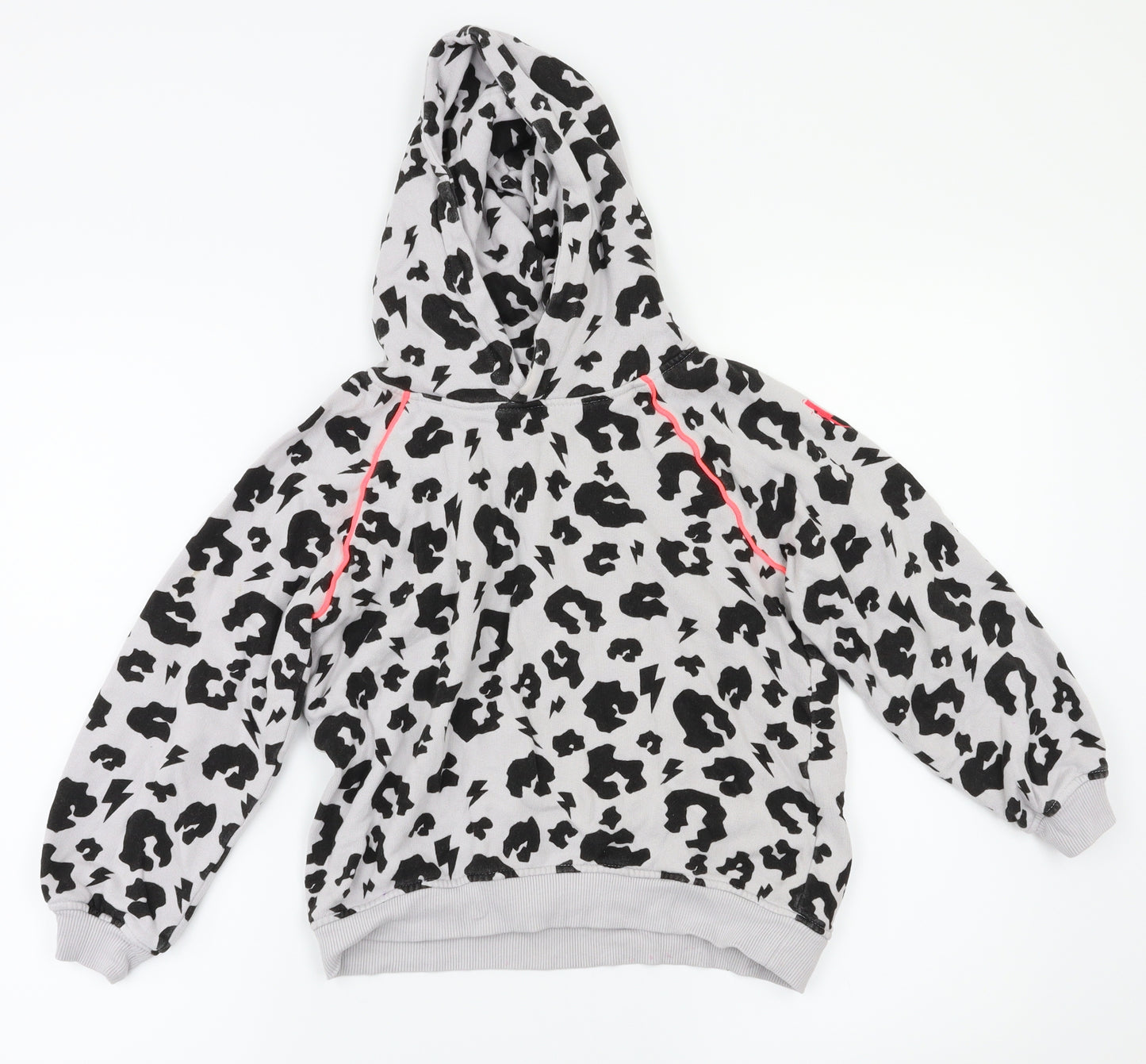 Scamp & Dude Girls Grey Animal Print  Pullover Jumper Size 8-9 Years