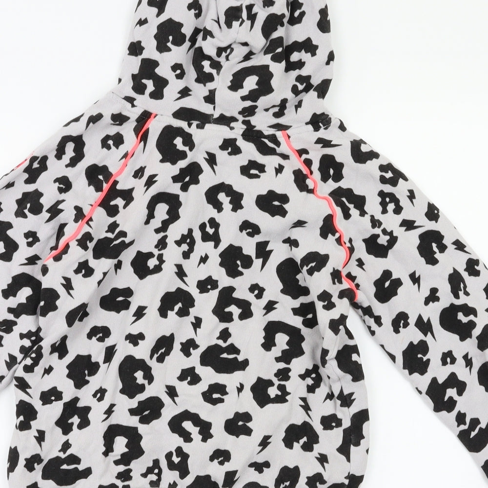 Scamp & Dude Girls Grey Animal Print  Pullover Jumper Size 8-9 Years