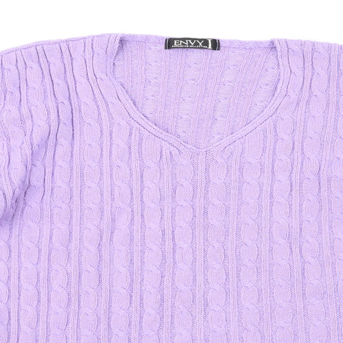 Envy Womens Purple   Pullover Jumper Size M