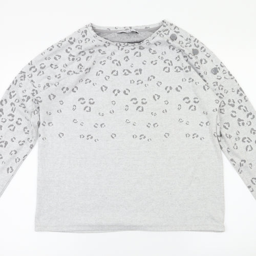 Next  Womens Grey Animal Print  Basic T-Shirt Size 12