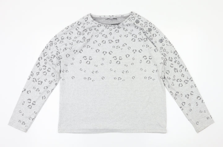 Next  Womens Grey Animal Print  Basic T-Shirt Size 12