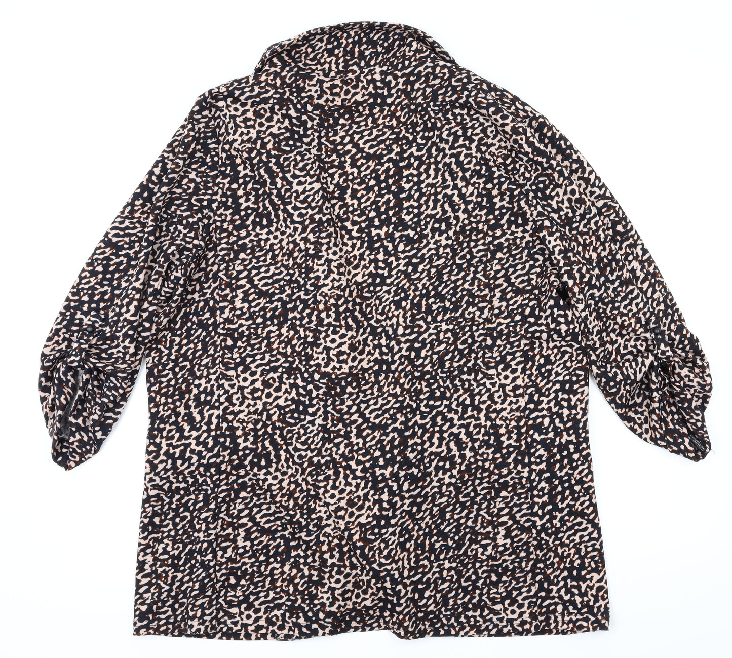 New Look Womens Black Animal Print  Jacket Blazer Size 14