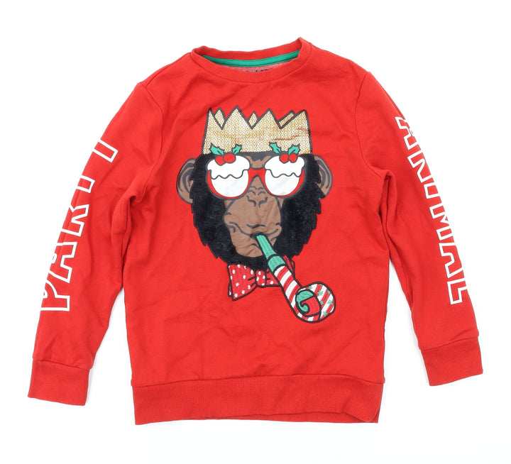 F&F Girls Red   Pullover Hoodie Size 7 Years