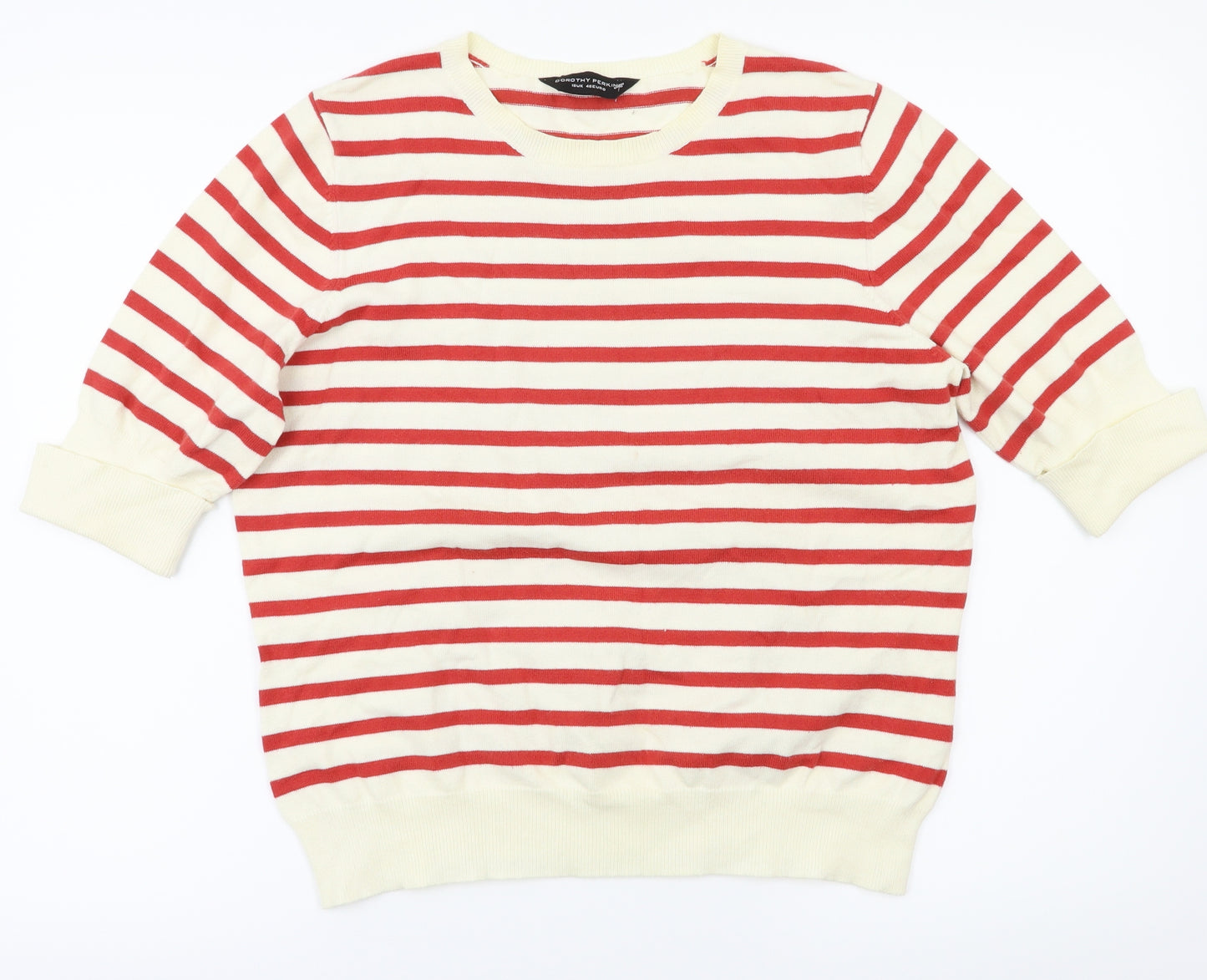 Dorothy Perkins Womens Red Striped  Basic T-Shirt Size 18