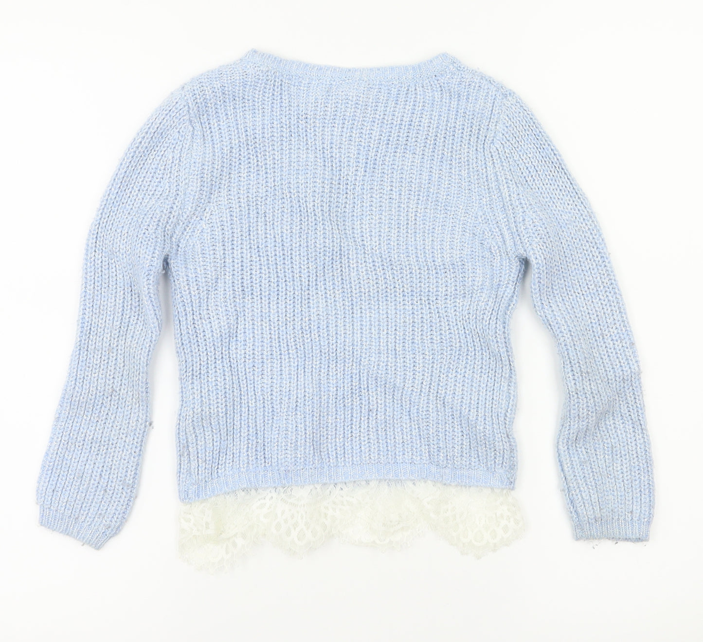 Primark  Girls Blue Houndstooth  Pullover Hoodie Size 4-5 Years