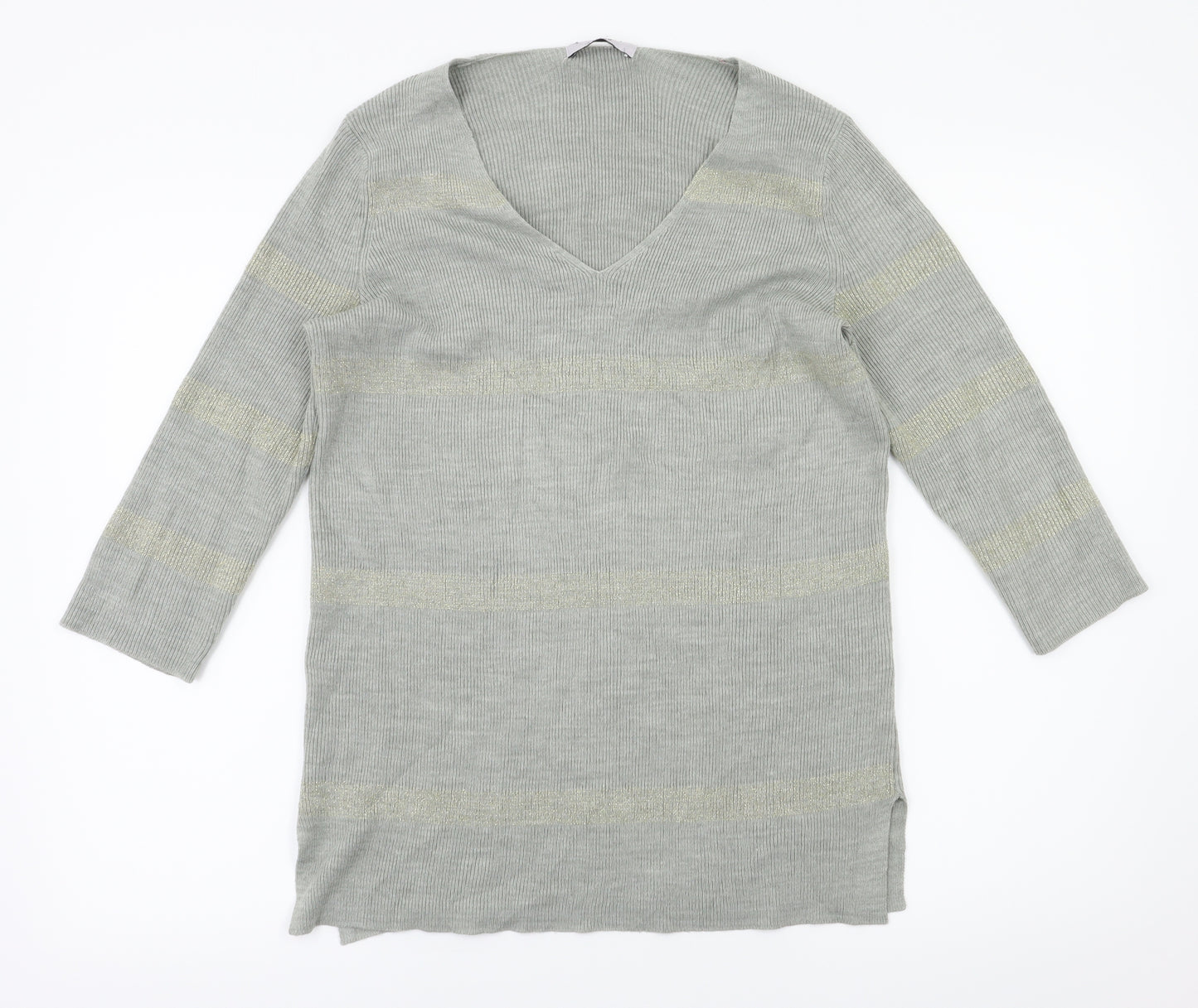 M&S Womens Grey   Basic T-Shirt Size 8