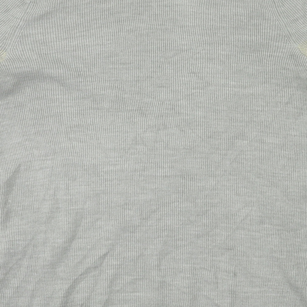M&S Womens Grey   Basic T-Shirt Size 8