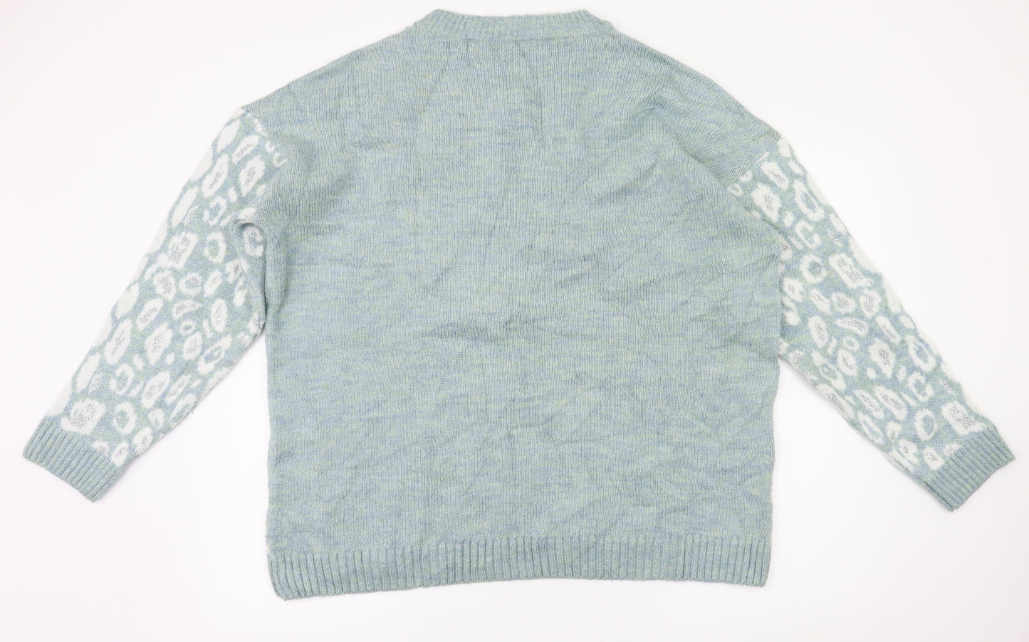 Asda George Womens Blue Animal Print  Pullover Jumper Size 16