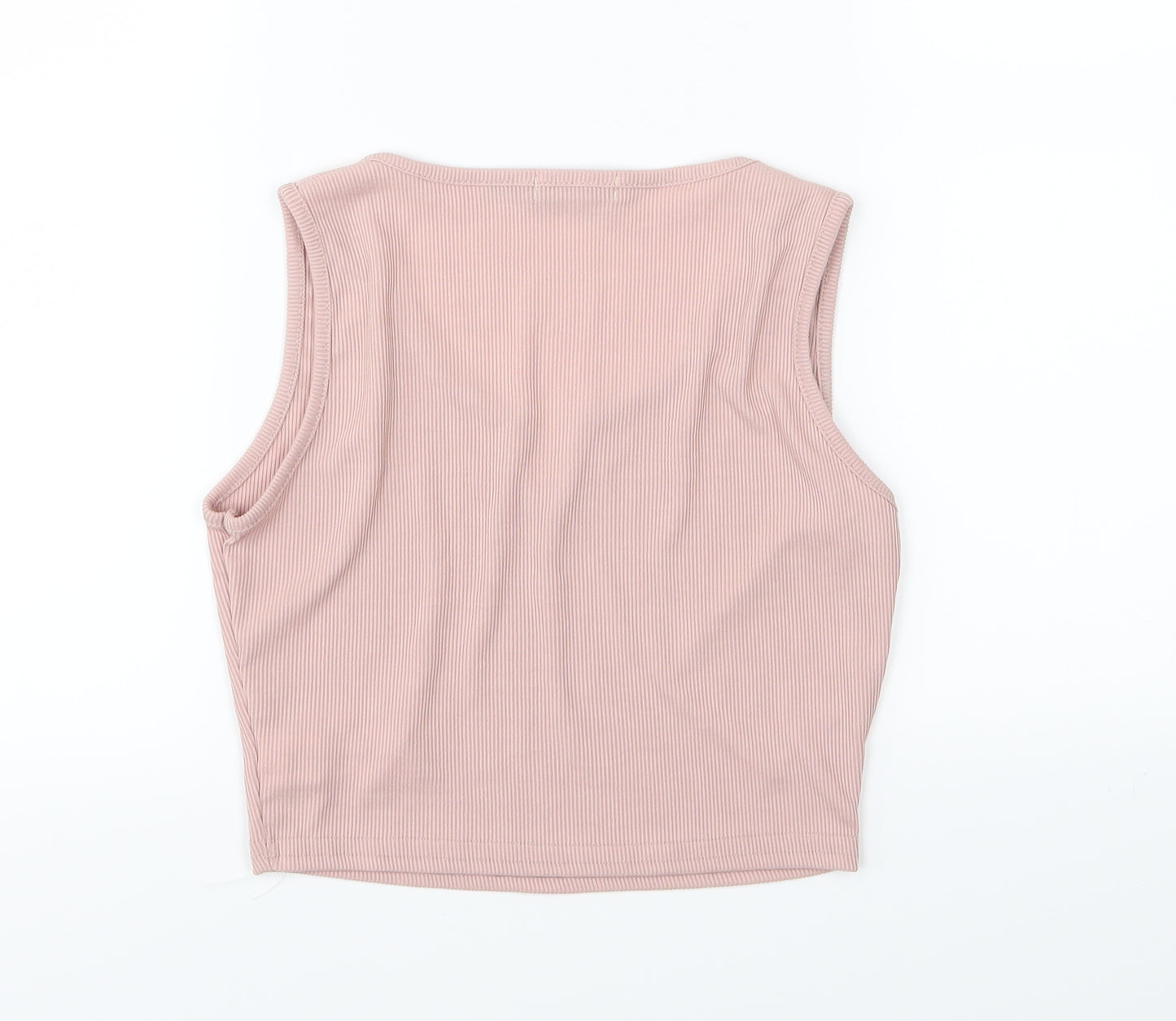 Boohoo Womens Pink  Jersey Cropped Tank Size 8
