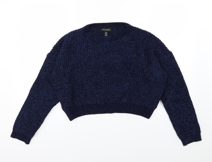QED London Womens Blue Knit Pullover Jumper Size S