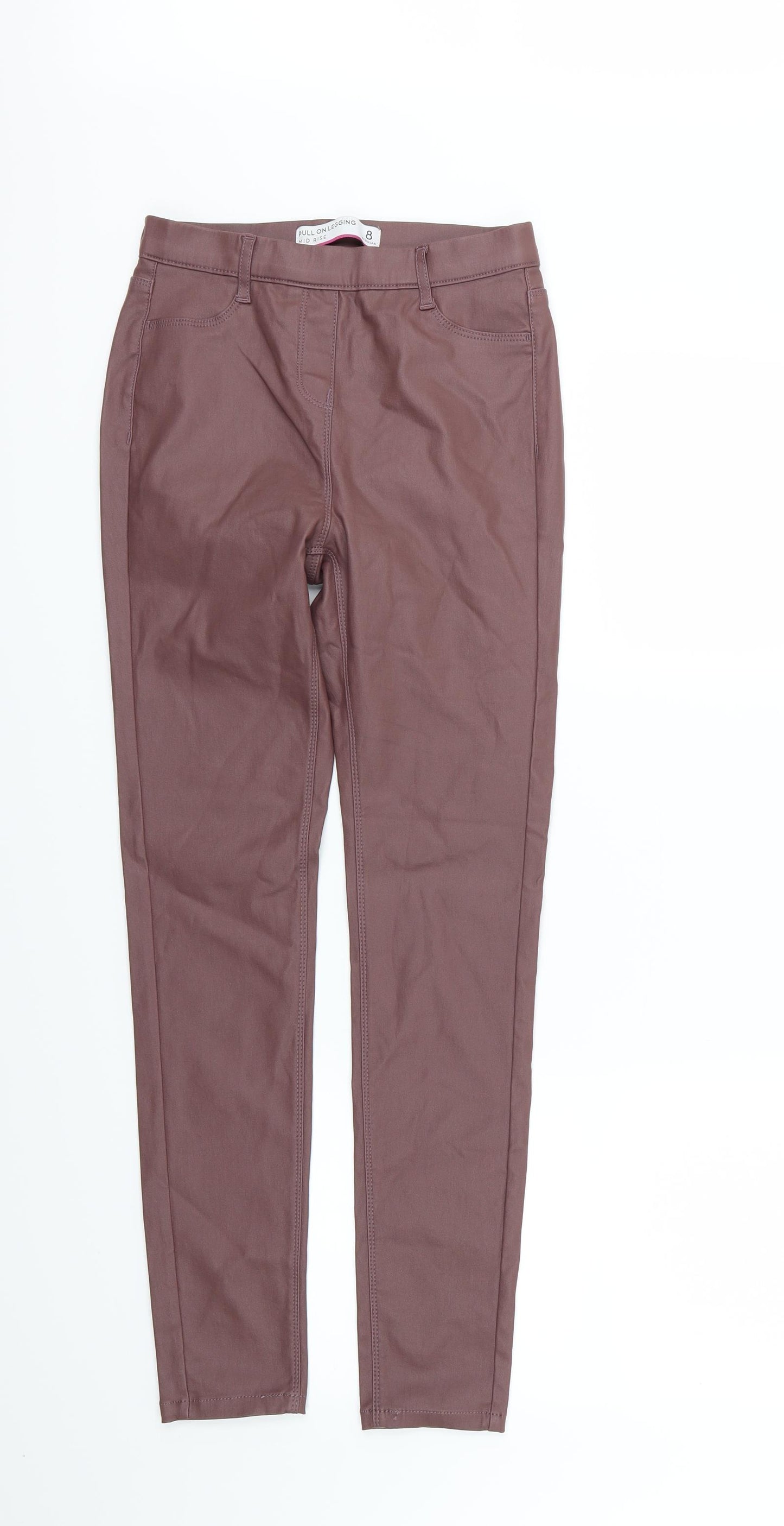 NEXT Womens Brown   Jegging Jeans Size 8  - Leather Effect