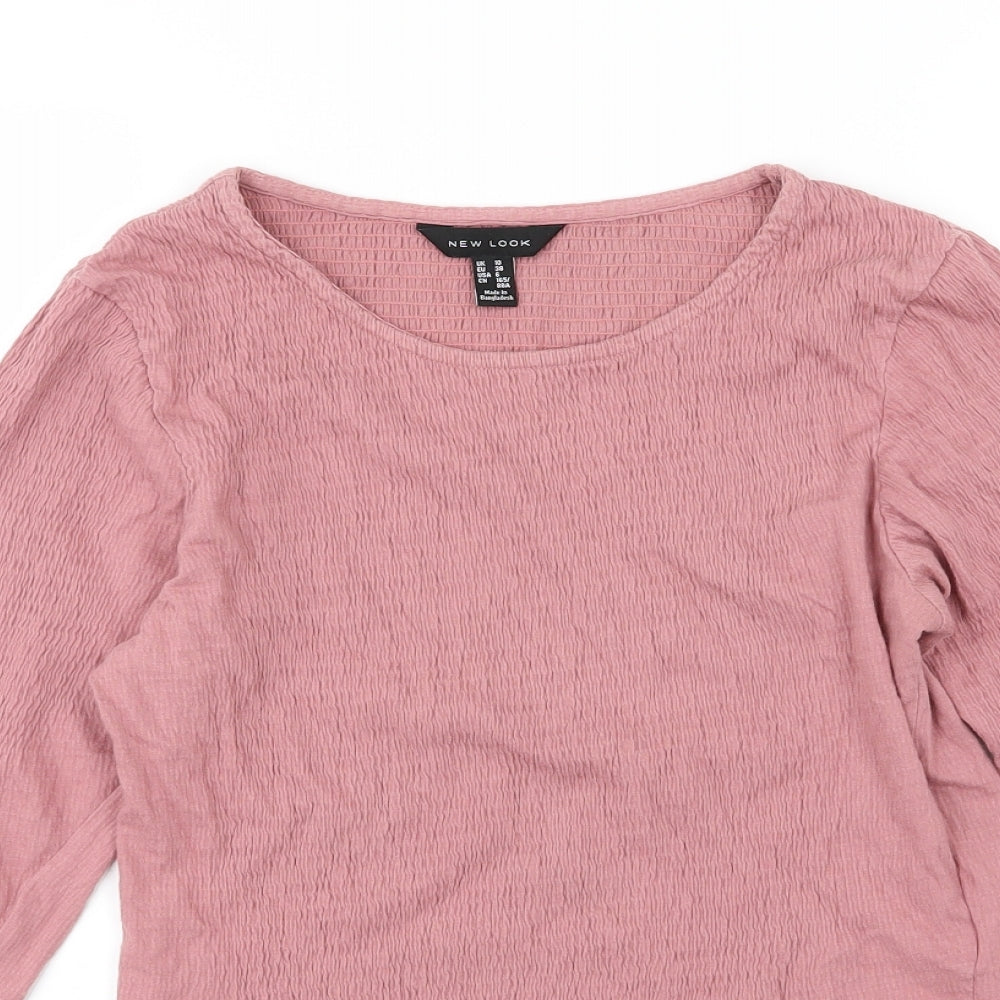 New Look Womens Pink  Jersey Basic T-Shirt Size 10