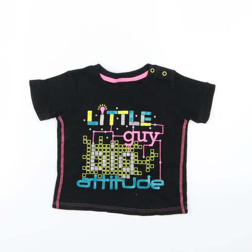 George Boys Black  Jersey Basic T-Shirt Size 12-18 Months  - Little guy attitude