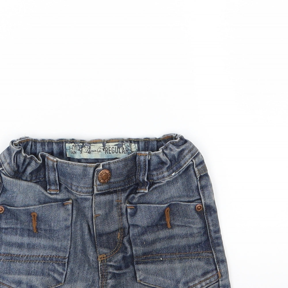 Denim & Co. Boys Blue  Denim Chino Shorts Size 3-4 Years