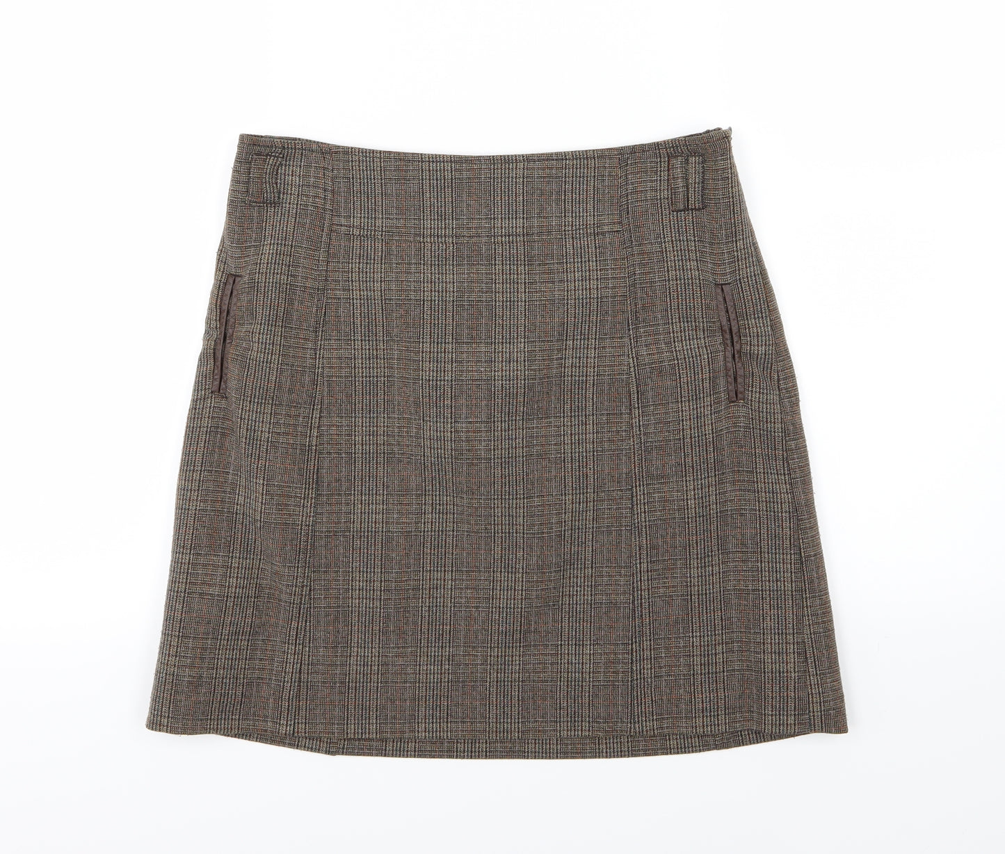 NEXT Womens Brown Striped  A-Line Skirt Size 8